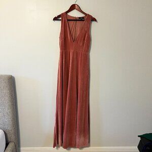 Lulu*s | Dusty Pink Velvet Maxi Dress | Size Large